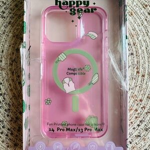 Happy Gear Pink and Green Phone Case for iPhone 14 Pro Max/13 Pro Max